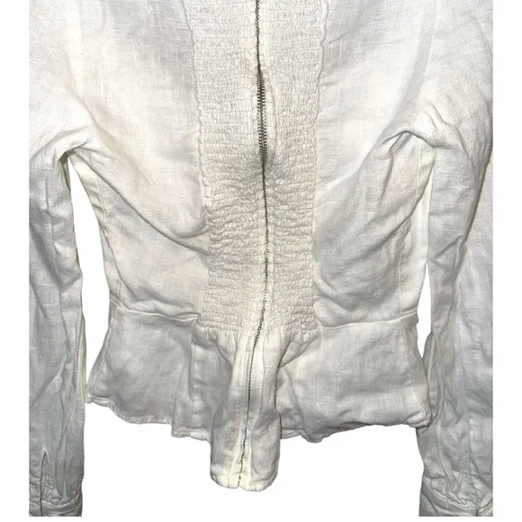 Host Pick 🎉▶️ Reformation ◀️ Paloma White Linen Lace Up Top - Picture 16 of 16